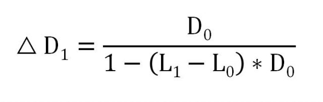 角膜頂点間距離による度数換算の計算式