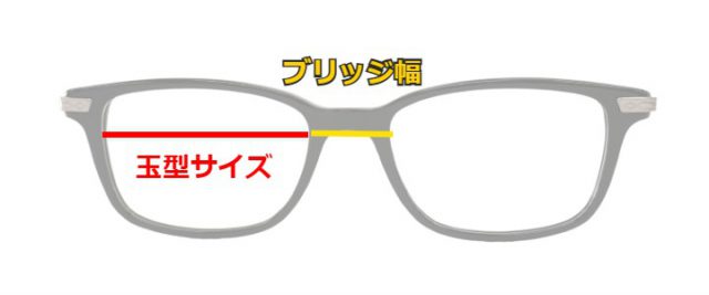 メガネの「玉型サイズ」と「ブリッジ幅」