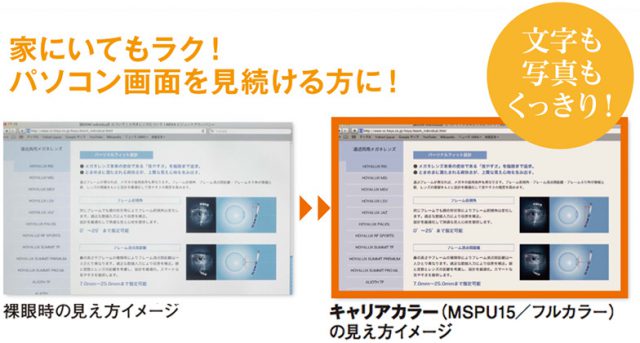 の見え方イメージでパソコン画面のコントラストが上がったイメージ