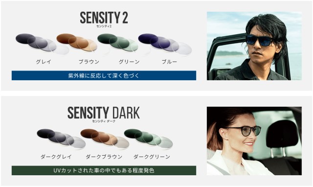 HOYA サンプロ対応調光レンズ「センシティ2」「センシティ ダーク」