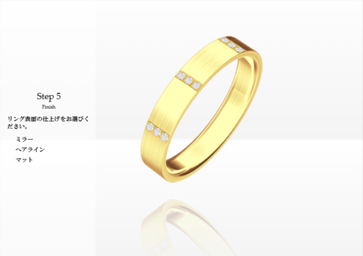 鍛造マリッジリングcoordi（コーディ）K18YG注文ステップ05 リング表面の仕上げ方法