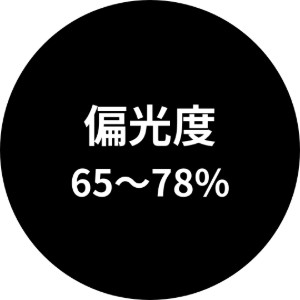 適度な濃度の偏光機能レンズ特徴「偏光度65％～78％」