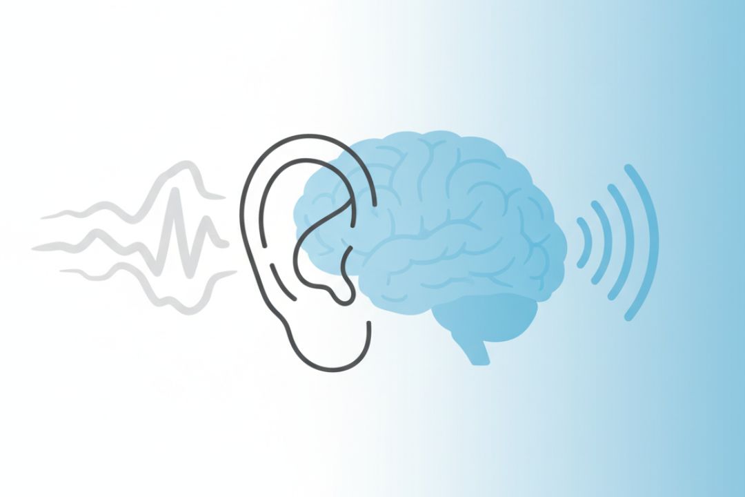 音が十分に聞き取れない状態が続くと、脳が音を処理する機能が衰え、さらに聞き取りにくくなる悪循環