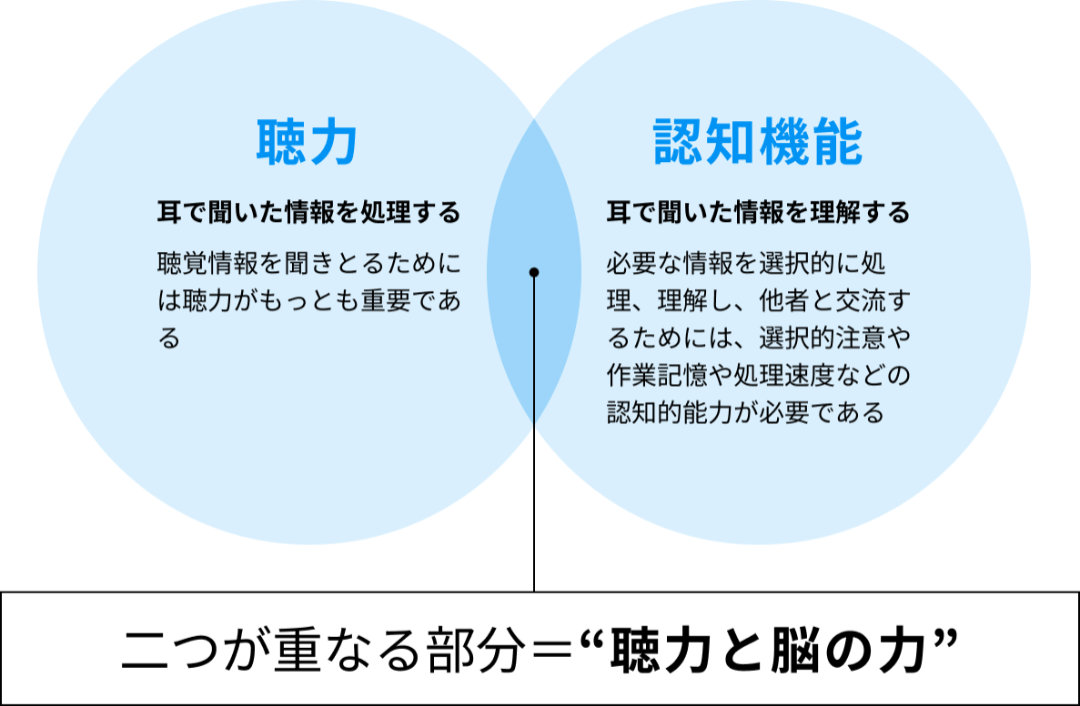 音を認識するには、聴力と認知機能(脳の力)が必要