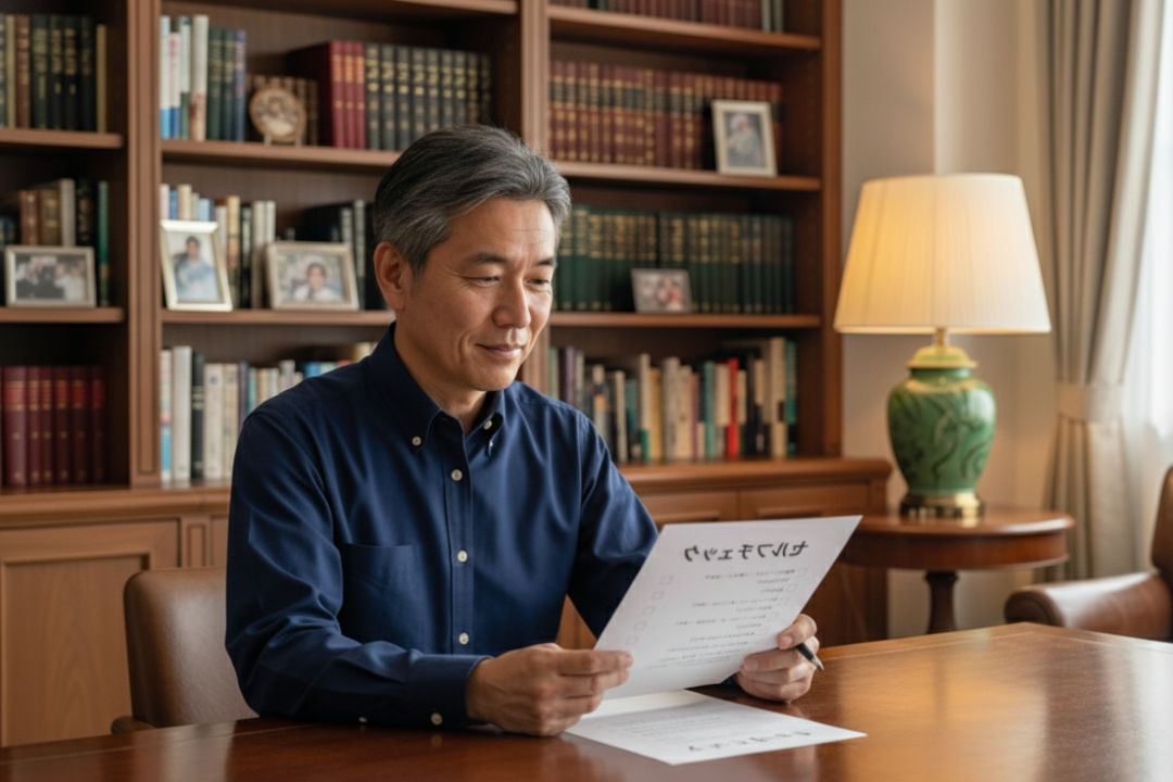 聞こえのセルフチェックをしている鳥取県米子市の中年男性