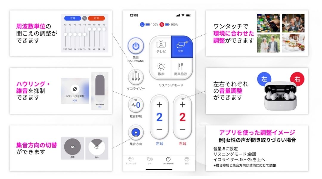 専用アプリMy Oliveで音合わせ｜細かい設定が行える機能搭載