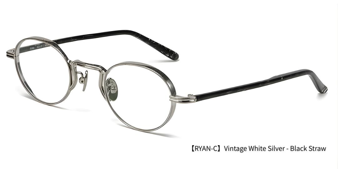 【RYAN-C】Vintage White Silver - Black Straw