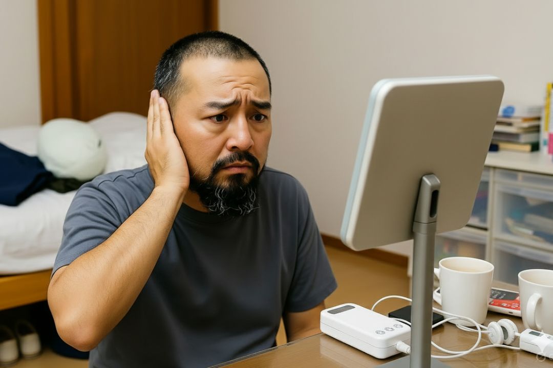 突然片耳だけ聞こえない「突発性難聴」の松江市の男性