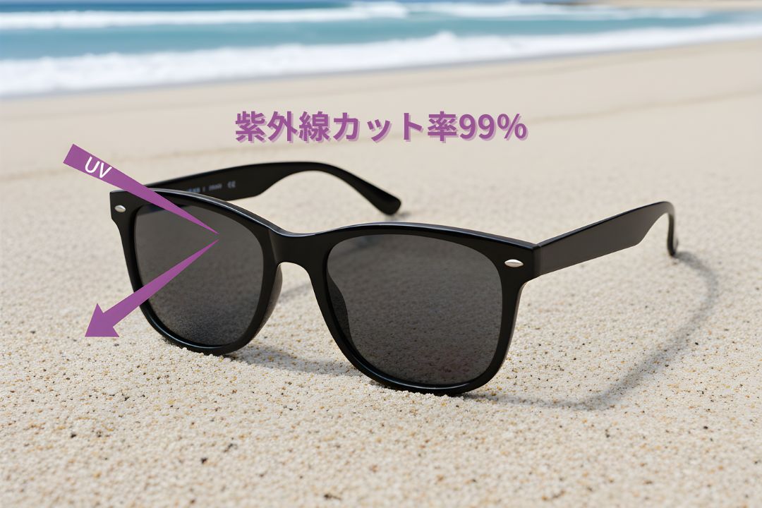 紫外線カット率99%以上のサングラス レンズ