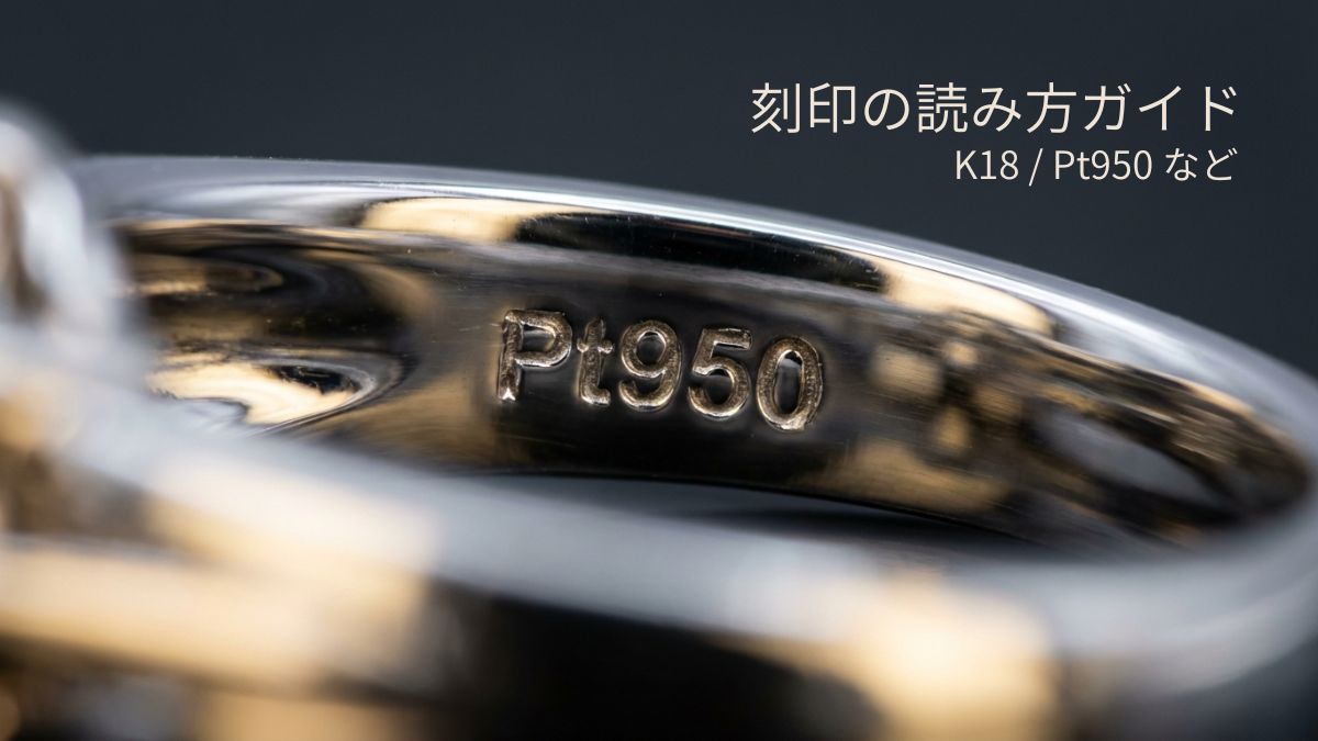 K18やPt950などジュエリー刻印（品位表示）の読み方を島根県松江市のお店が解説｜アイキャッチ画像