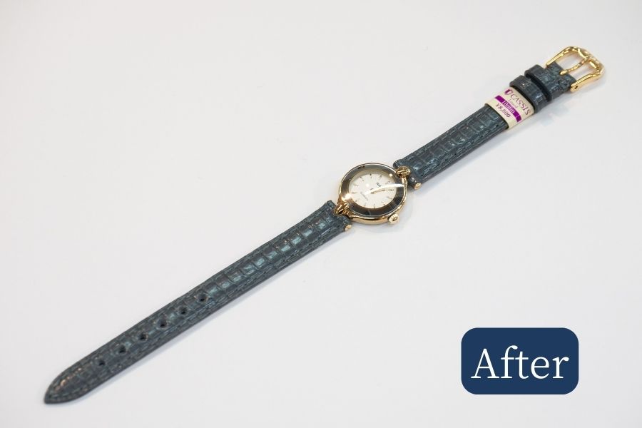 カシス腕時計ベルト新品交換。純正ベルトと極似