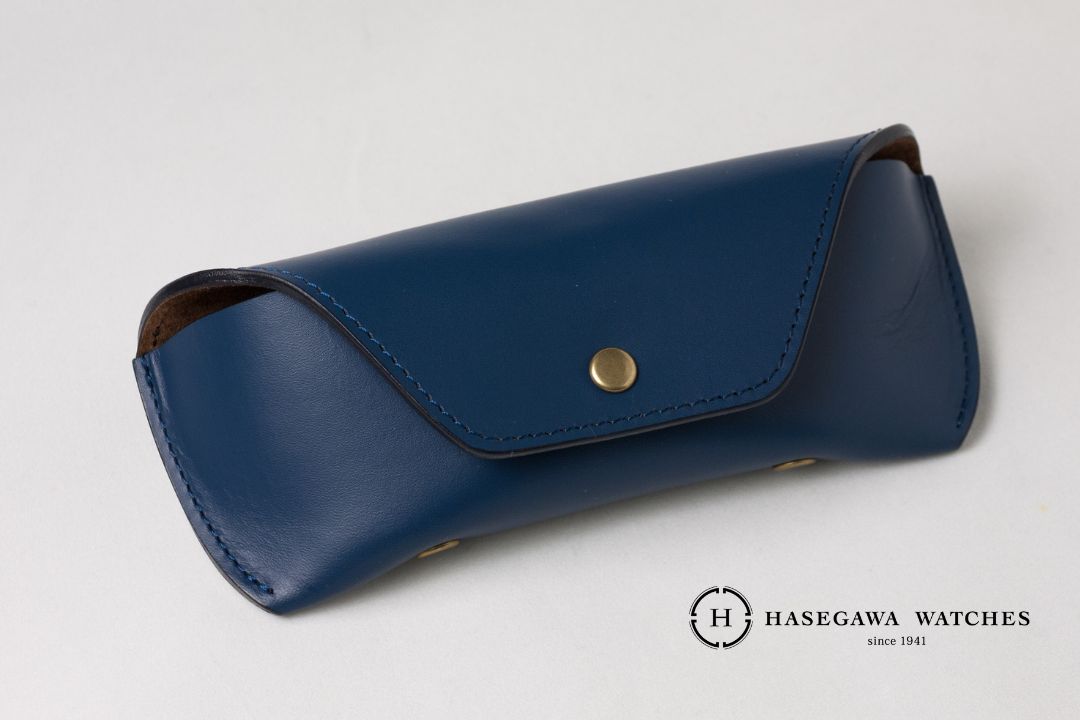 DIFFUSER Tokyo SG1174 スムースレザーメガネケース ブルー&ブラウン