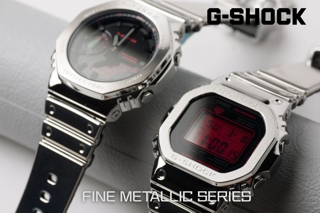 G-SHOCK FINE METALLIC SERIES GM-2100YRA-8AJFとGM-5600YRA-8JF 松江市 長谷川時計店